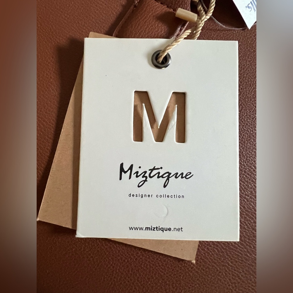 NWT Miztique Cognac Leather Handbag - Picture 6 of 7